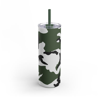 Three-Color Snow Camo 20oz Skinny Tumbler with Straw