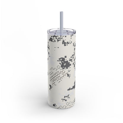 BlindTech Snow Camo Skinny 20oz Tumbler with Straw.