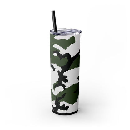 Three-Color Snow Camo 20oz Skinny Tumbler with Straw