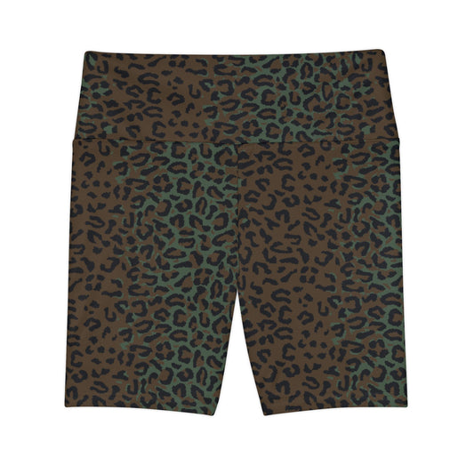 Leopard Spot Camo High-Rise Bike Shorts