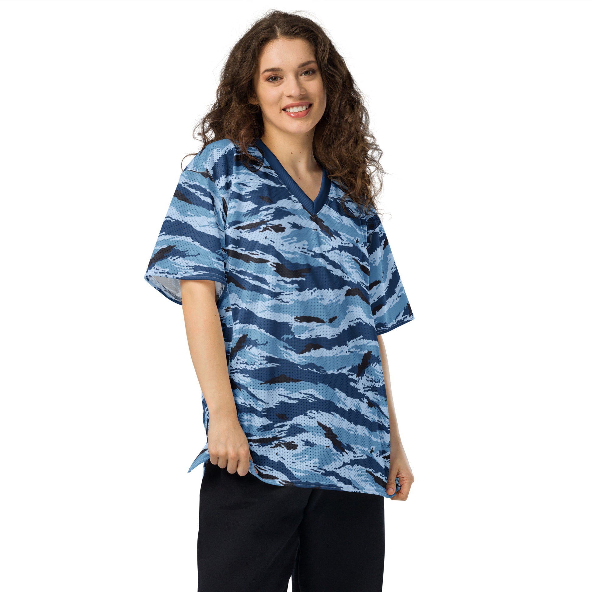 Kamysh Blue Camo Football Jersey