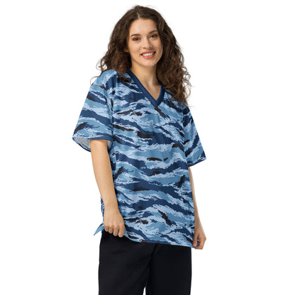 Kamysh Blue Camo Football Jersey