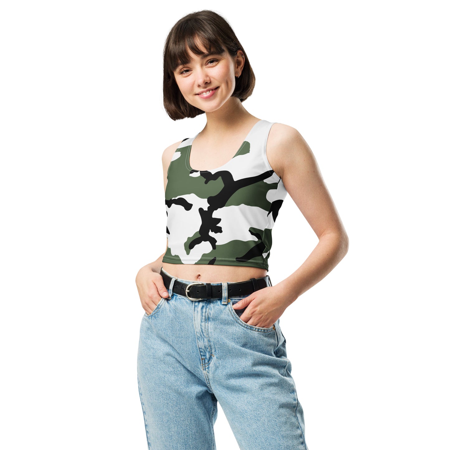 Snow BDU Camo Crop Top (Three-Color Snow) _ Concealing Coloration