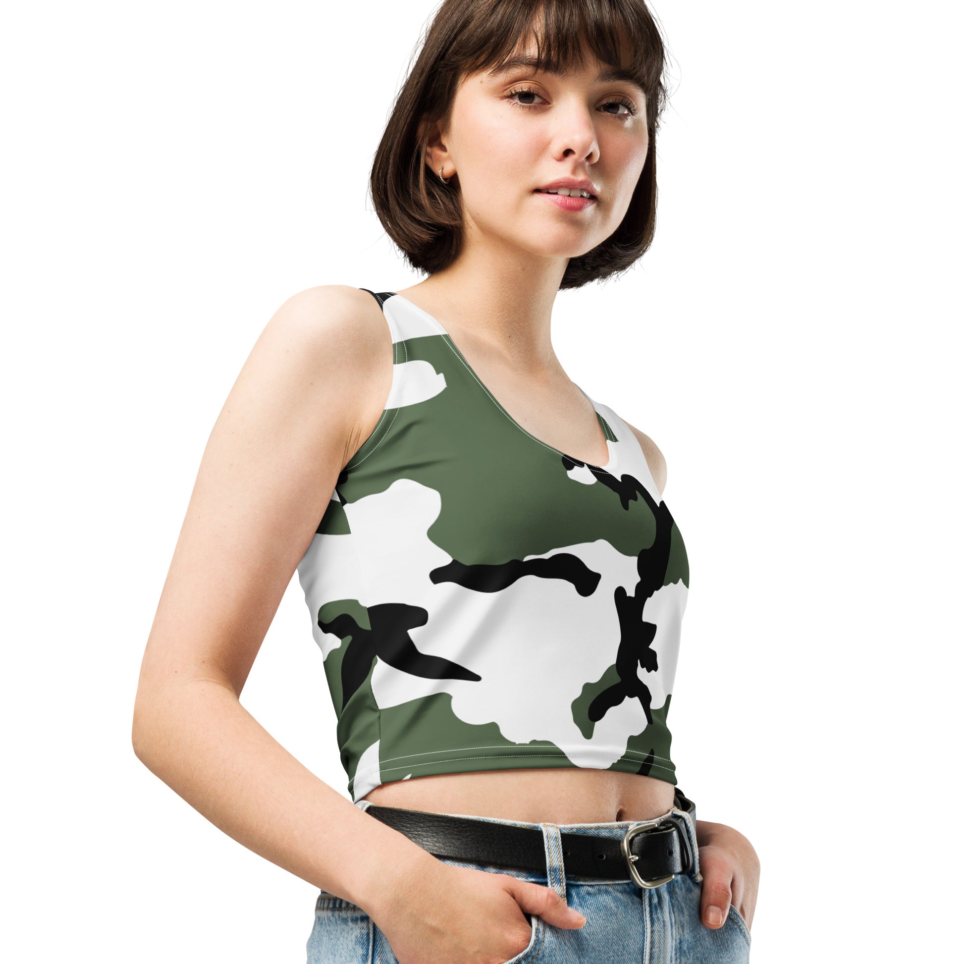 Snow BDU Camo Crop Top (Three-Color Snow) _ Concealing Coloration