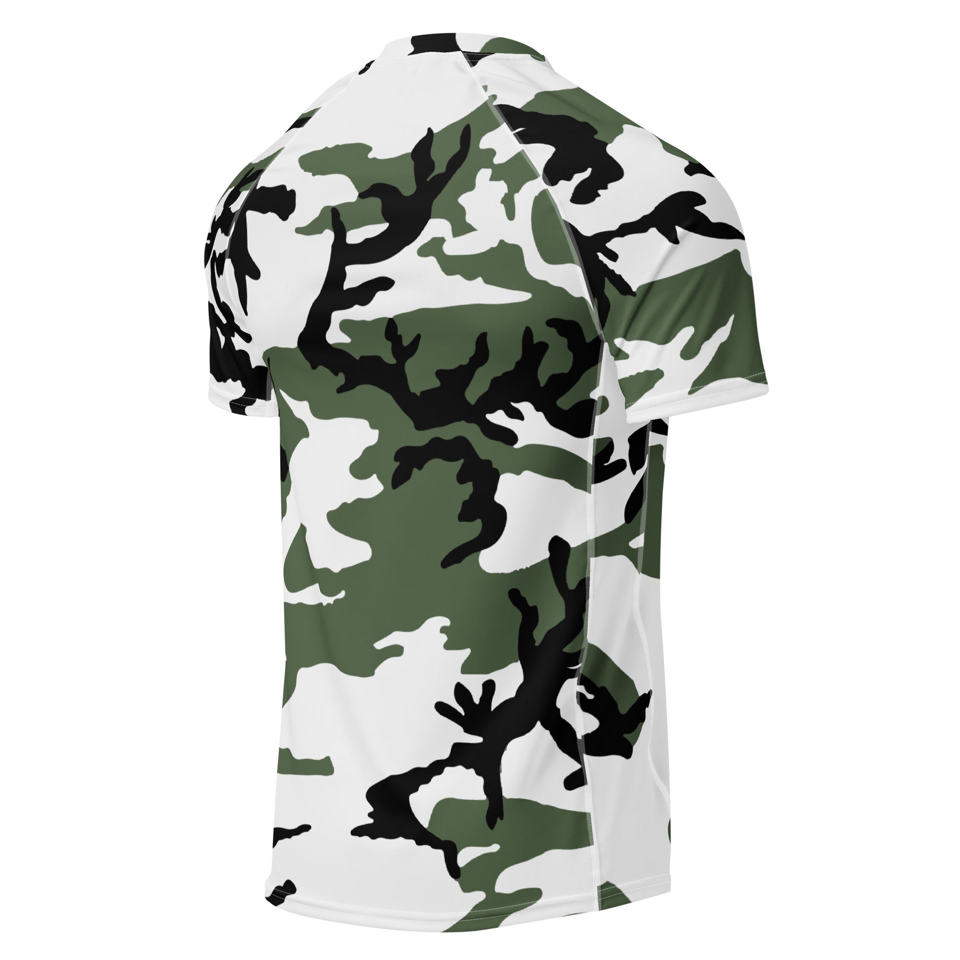 Three-Color Snow Camo SS Rash Guard _ Concealing Coloration