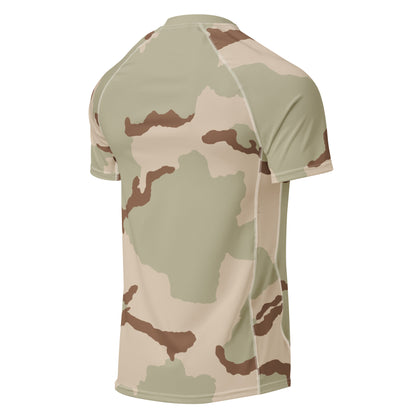Three-Color Desert Camo SS Rash Guard _ Concealing Coloration