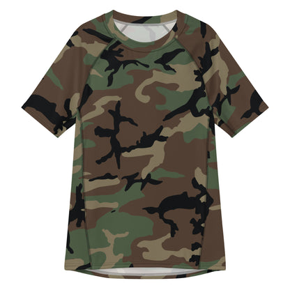 M81 Woodland Camo SS Rash Guard _ Concealing Coloration