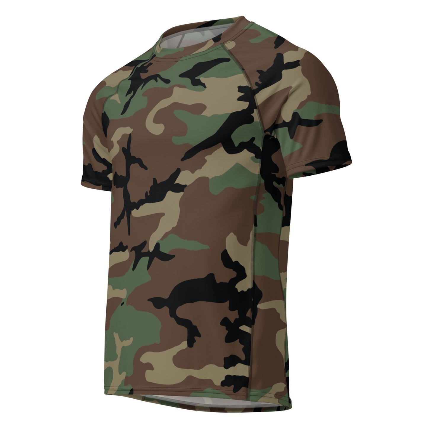 M81 Woodland Camo SS Rash Guard _ Concealing Coloration