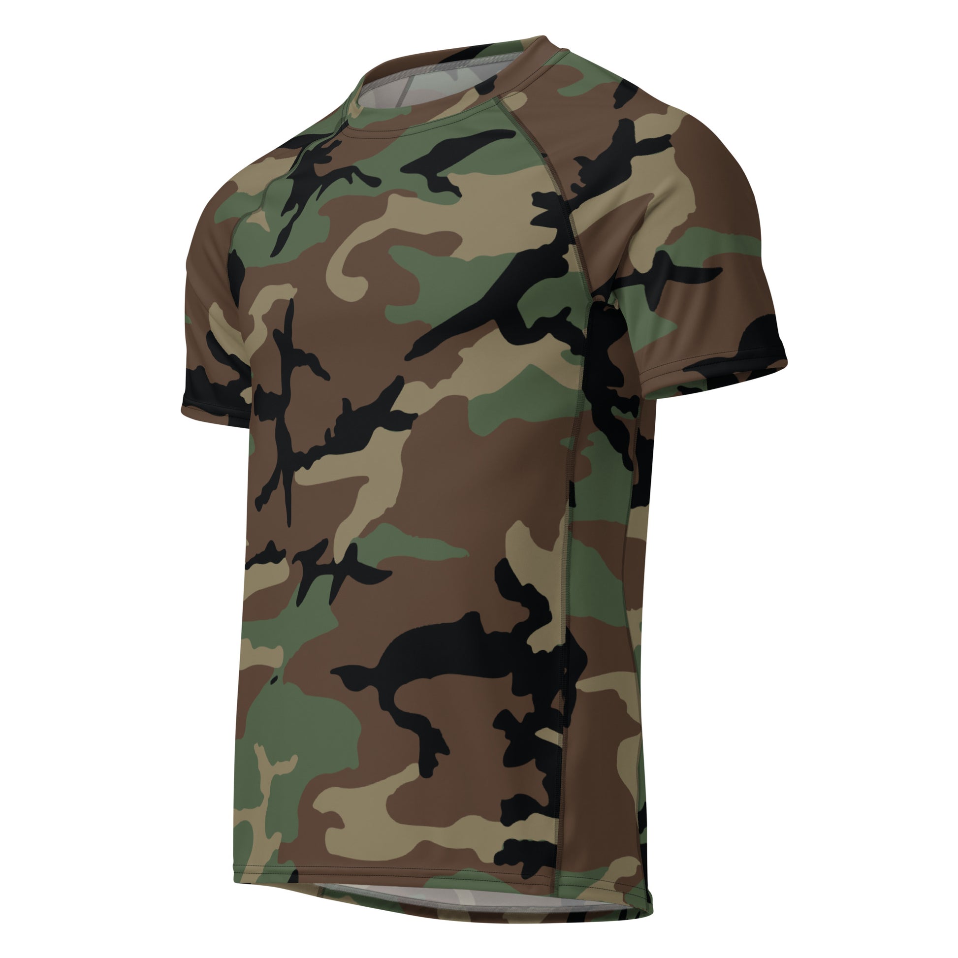M81 Woodland Camo SS Rash Guard _ Concealing Coloration