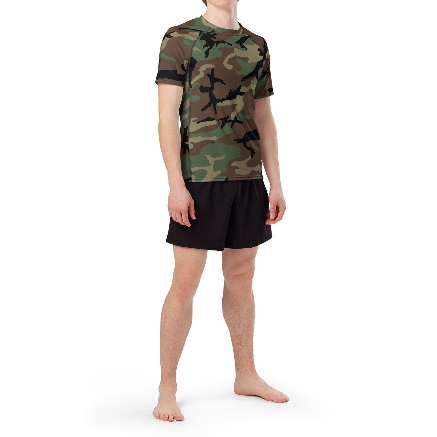 M81 Woodland Camo SS Rash Guard _ Concealing Coloration