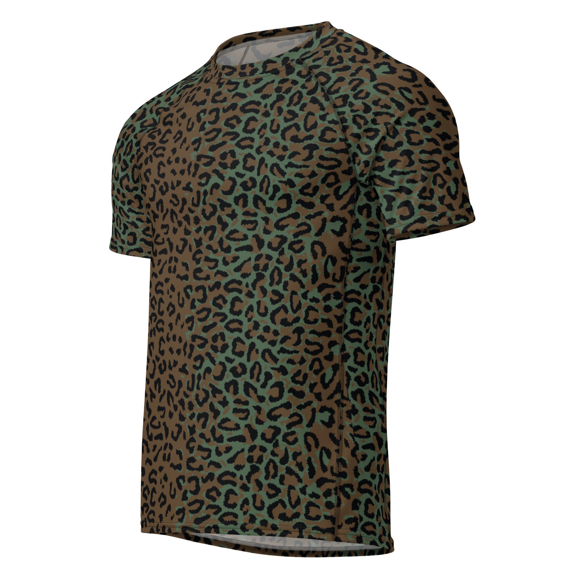 Leopard Spot Camo SS Rash Guard _ Concealing Coloration