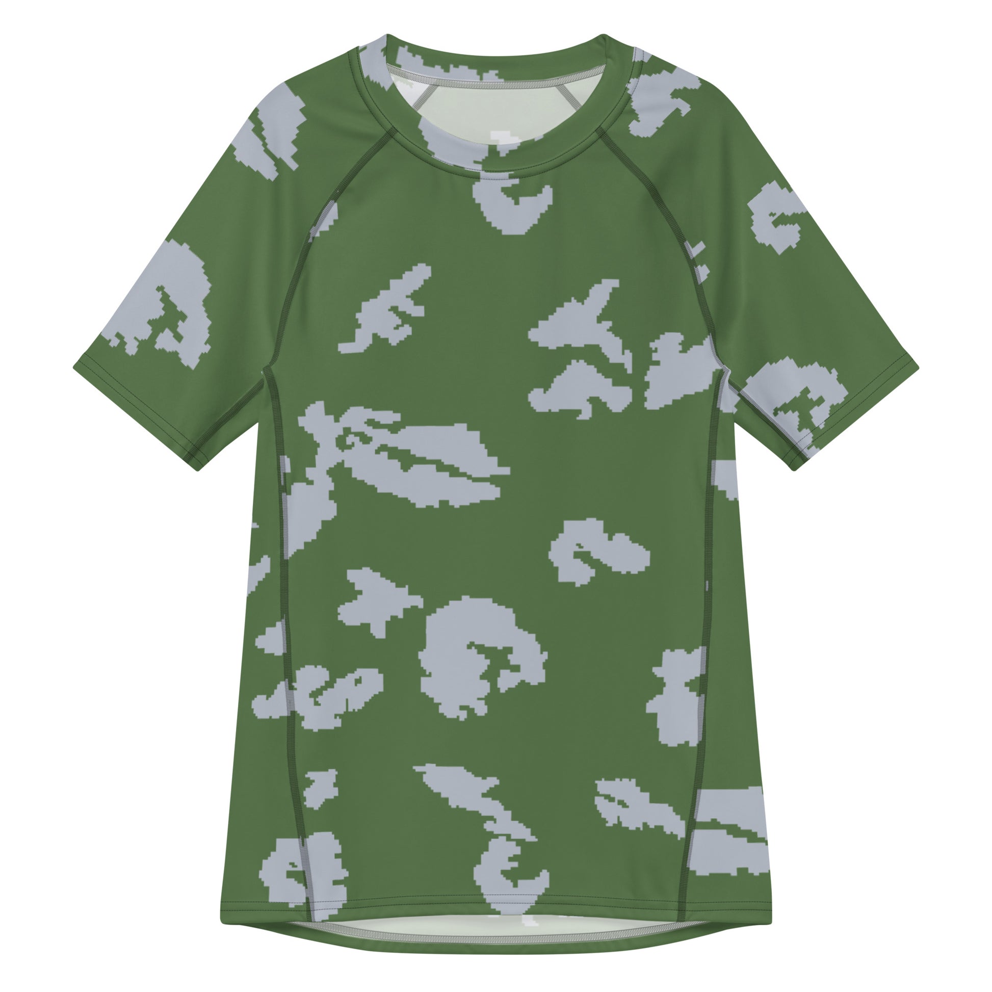 KLMK Camo SS Rash Guard _ Concealing Coloration