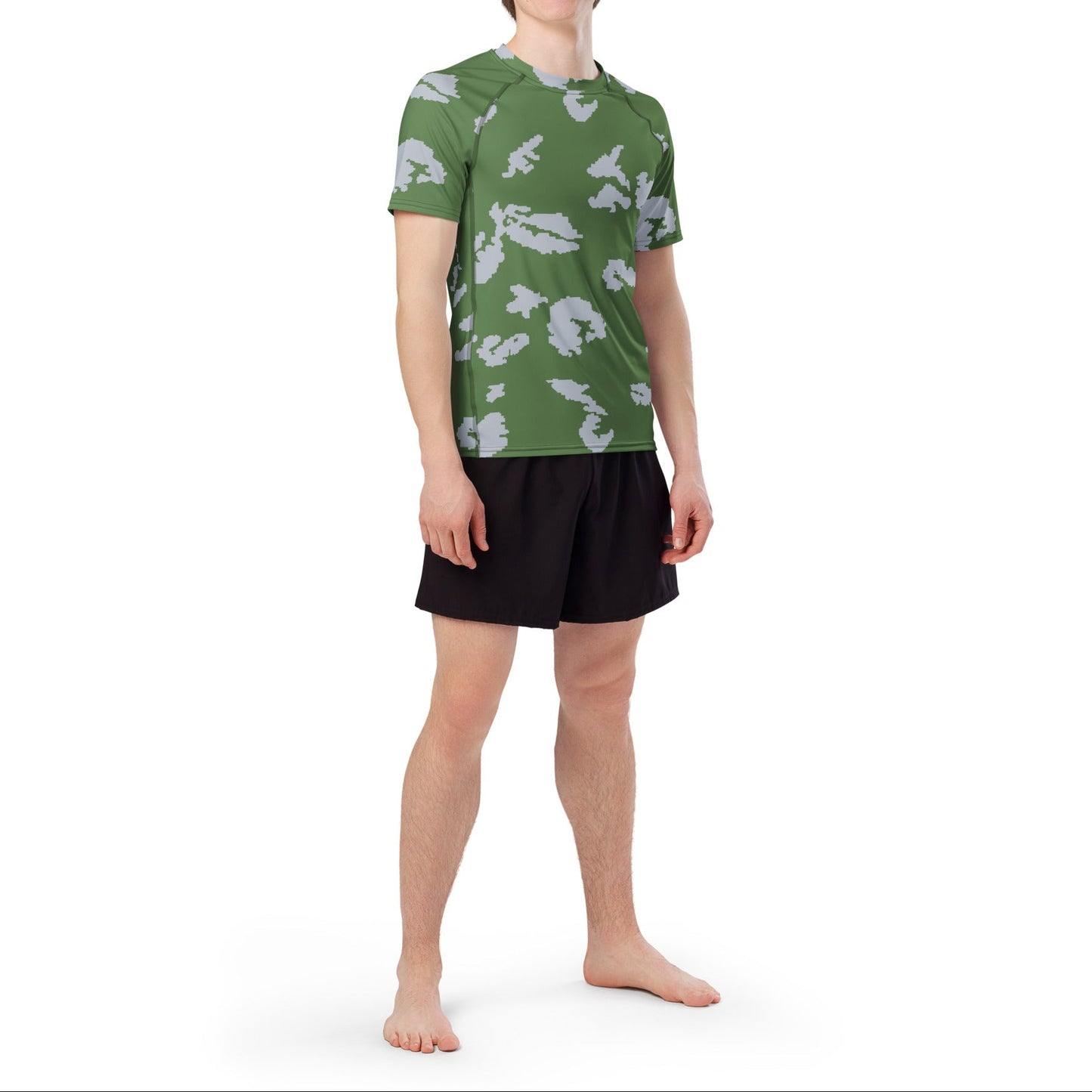 KLMK Camo SS Rash Guard _ Concealing Coloration