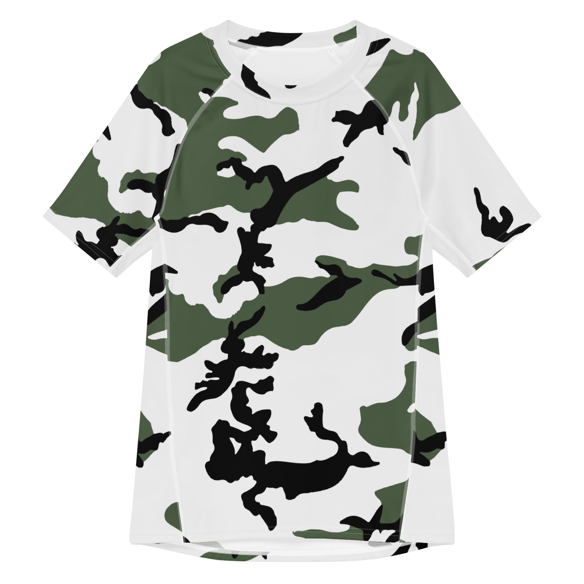 Three-Color Snow Camo SS Rash Guard _ Concealing Coloration