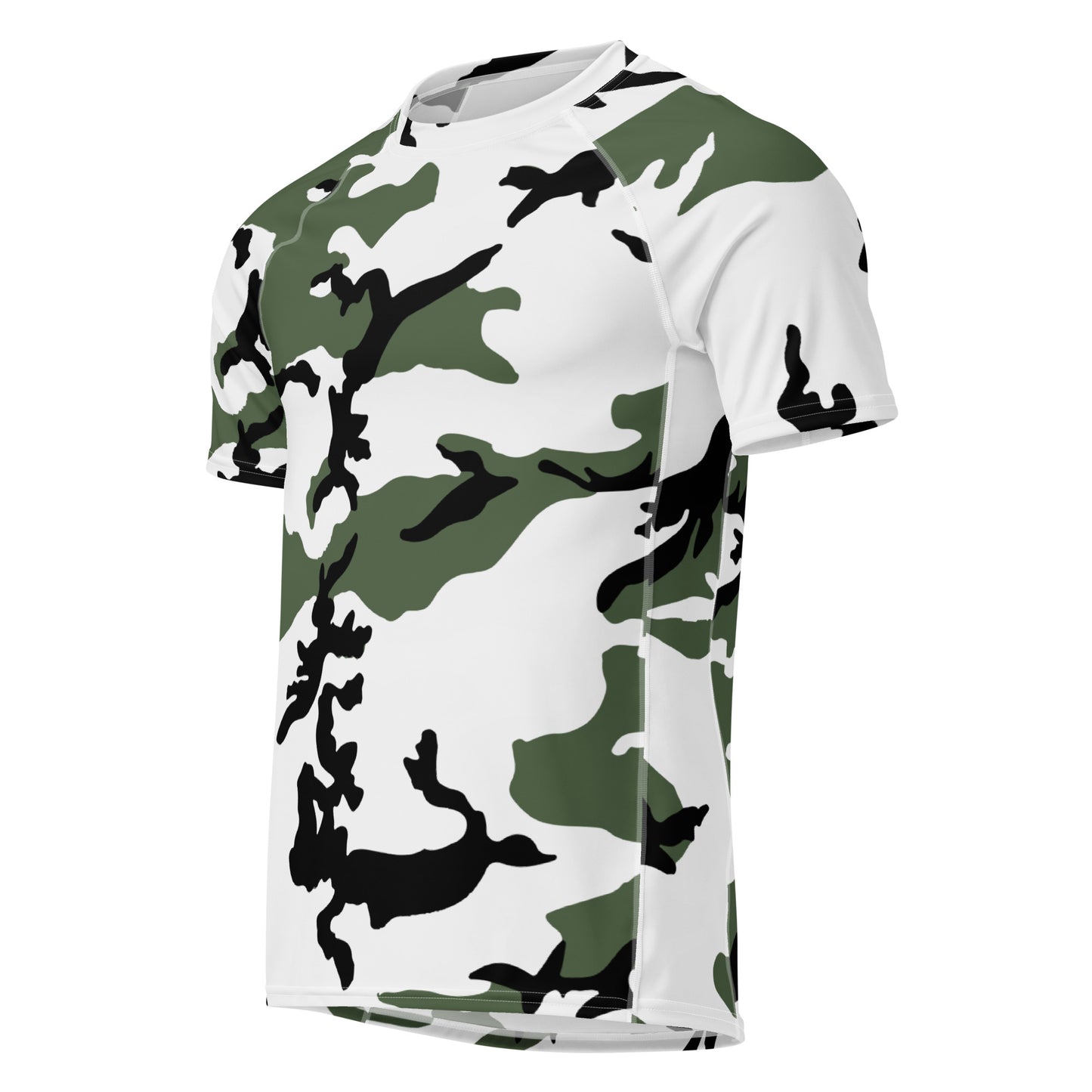Three-Color Snow Camo SS Rash Guard _ Concealing Coloration