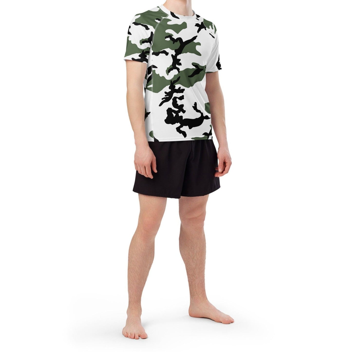 Three-Color Snow Camo SS Rash Guard _ Concealing Coloration