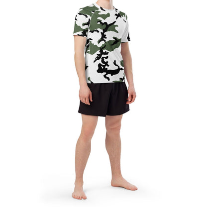 Three-Color Snow Camo SS Rash Guard _ Concealing Coloration