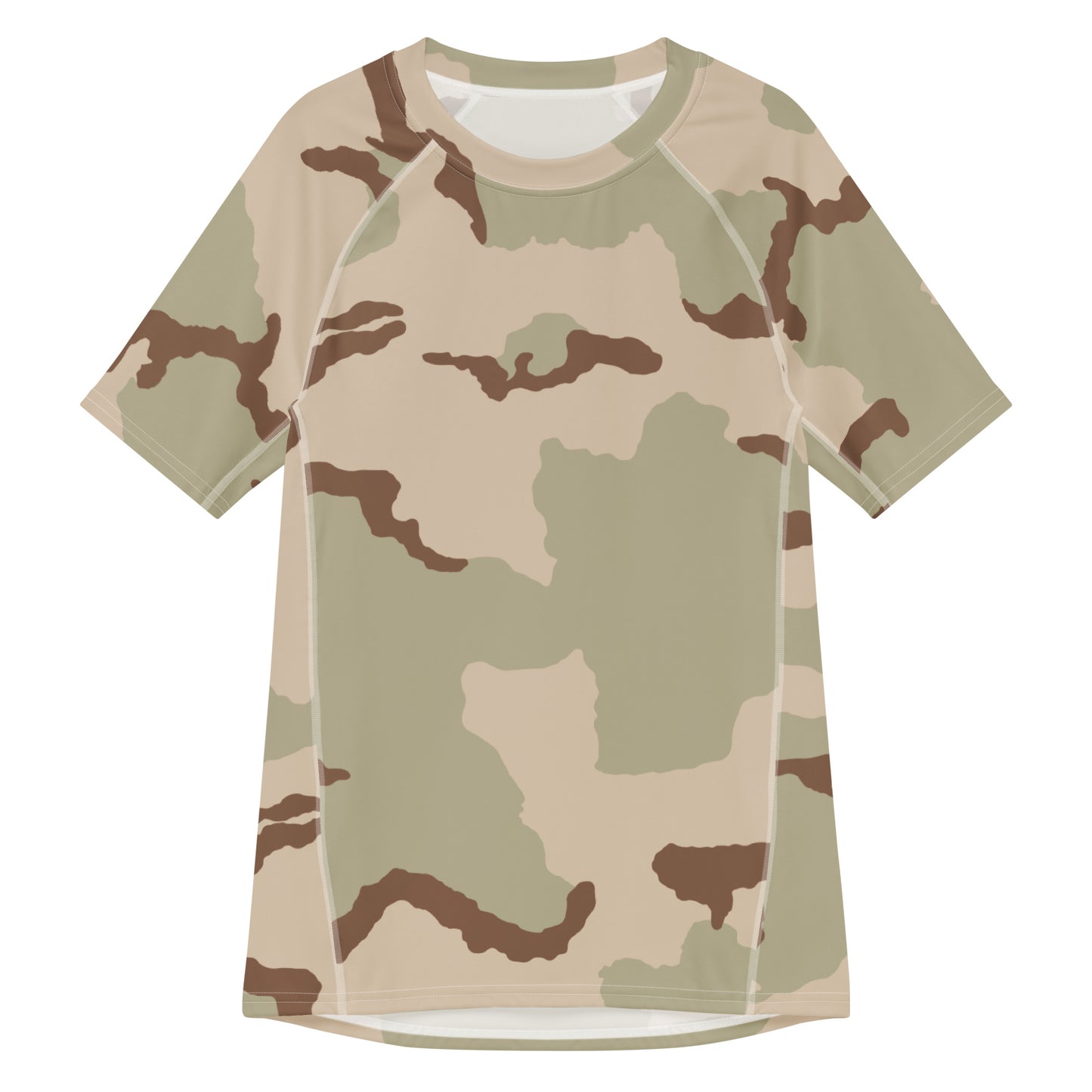 Three-Color Desert Camo SS Rash Guard _ Concealing Coloration