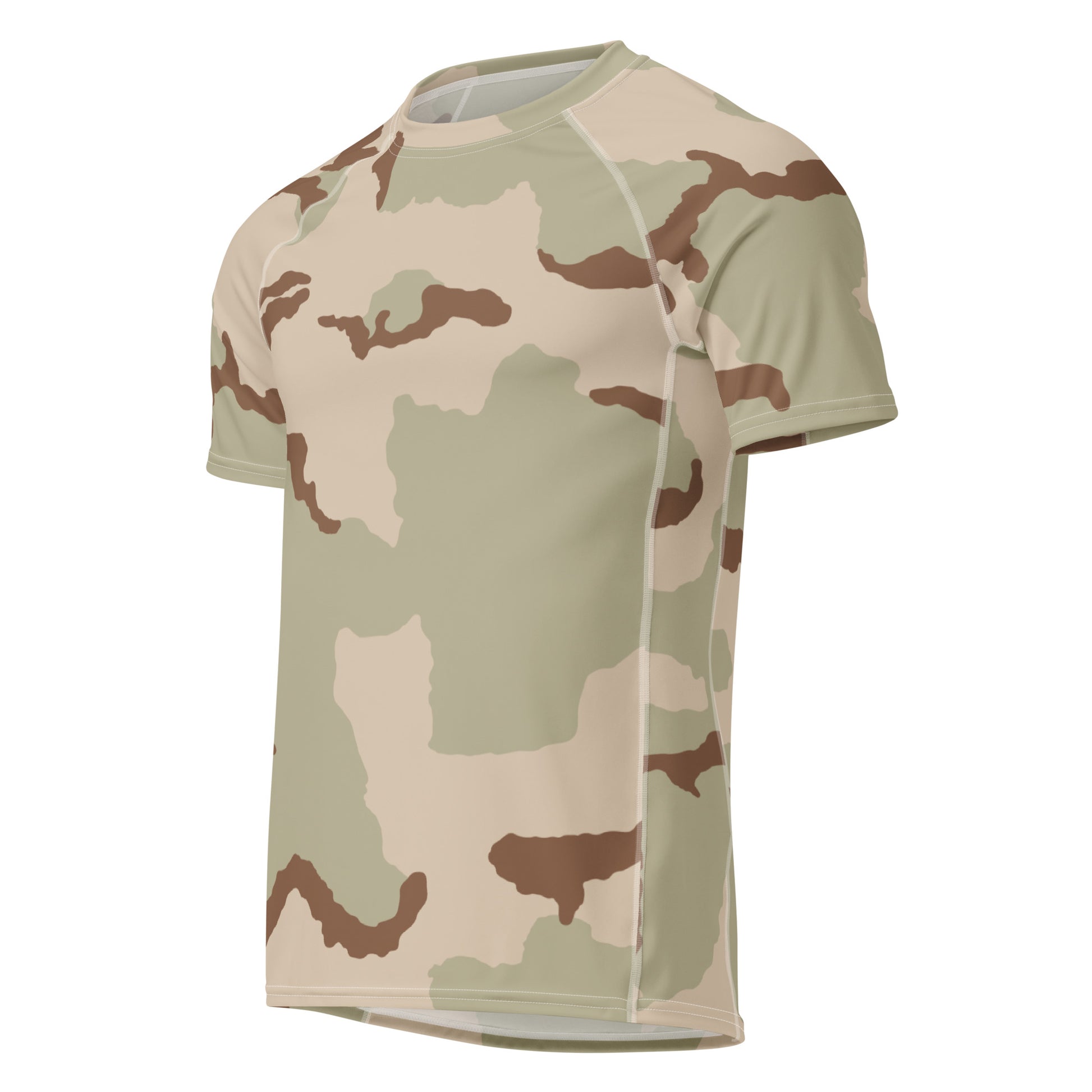 Three-Color Desert Camo SS Rash Guard _ Concealing Coloration