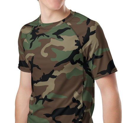 M81 Woodland Camo SS Rash Guard _ Concealing Coloration