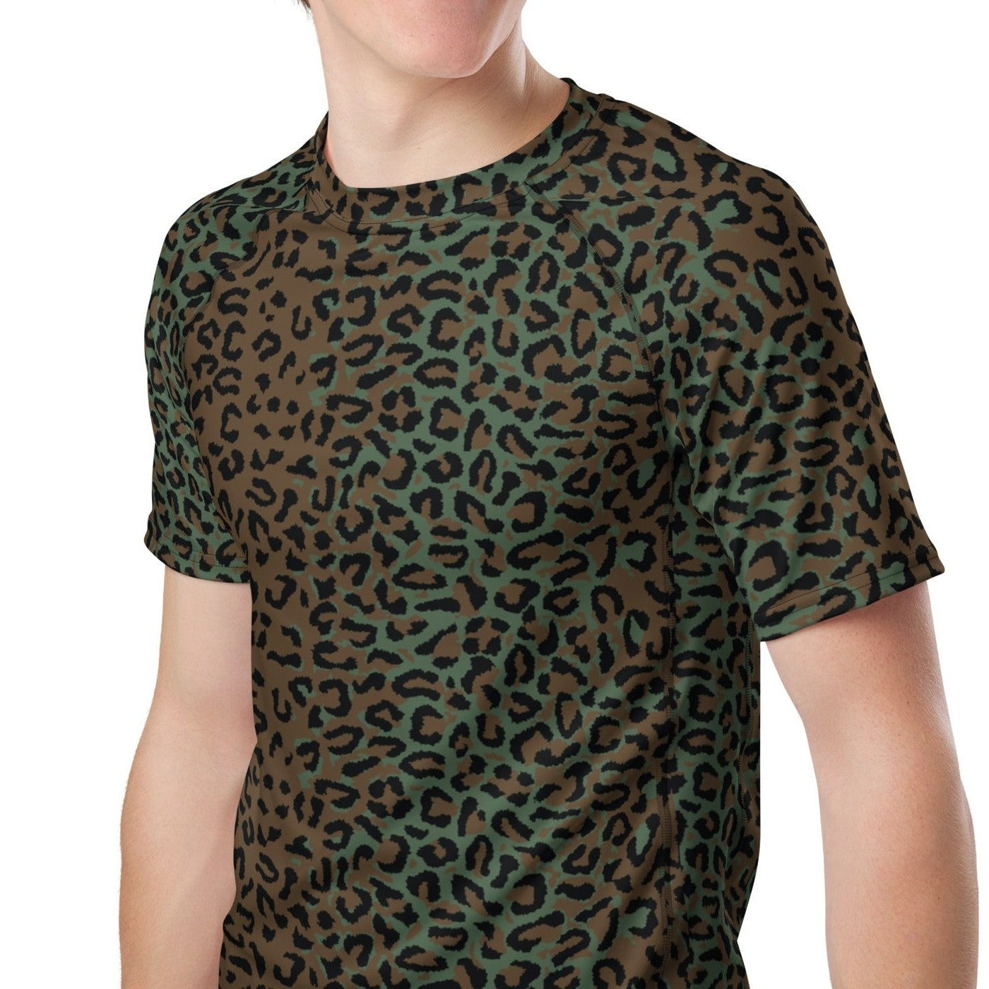Leopard Spot Camo SS Rash Guard _ Concealing Coloration