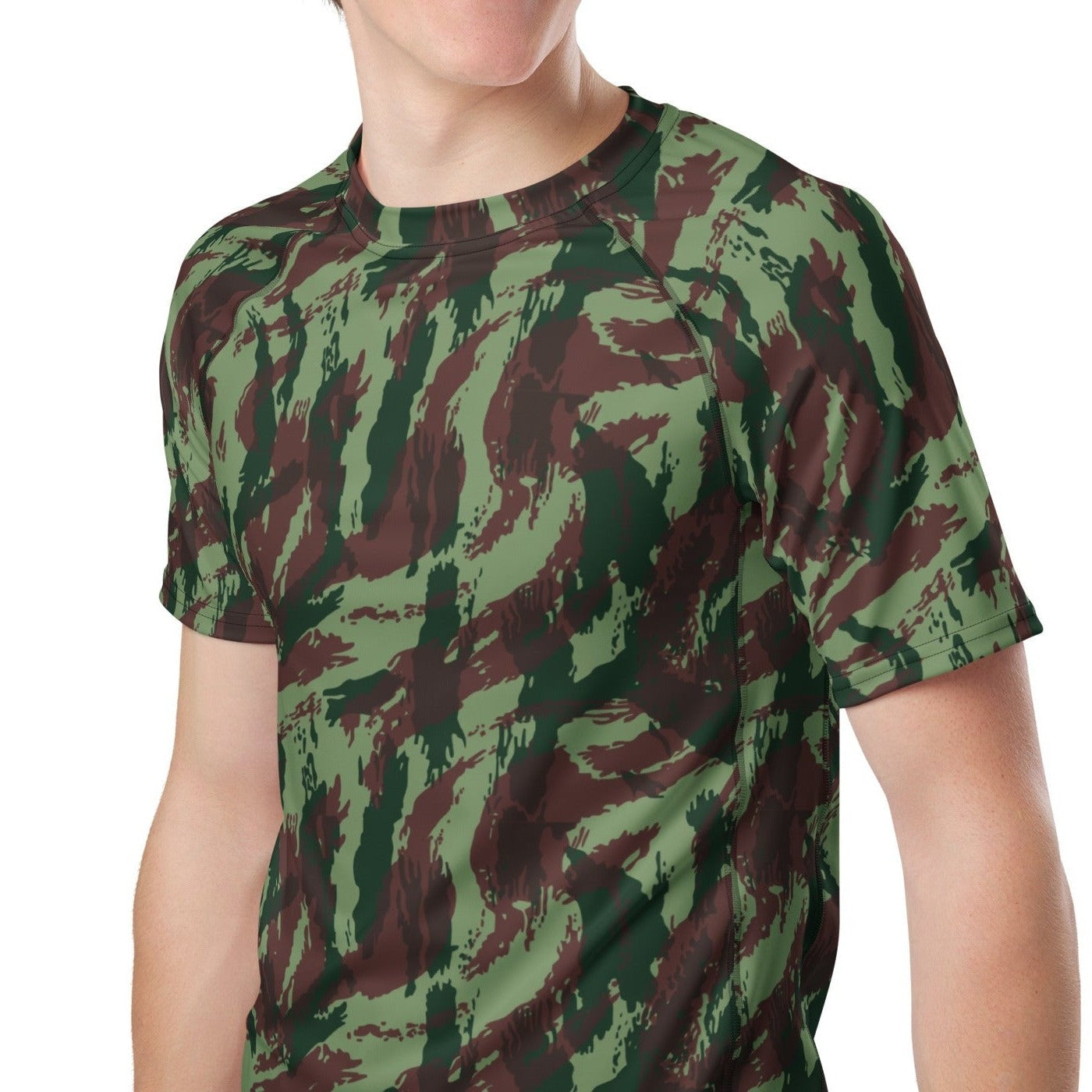 Portuguese Lizard Camo SS Rash Guard _ Concealing Coloration