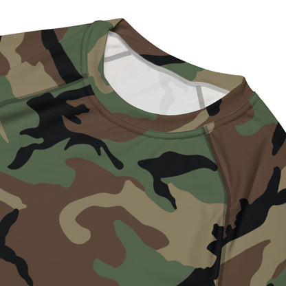 M81 Woodland Camo SS Rash Guard _ Concealing Coloration