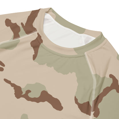 Three-Color Desert Camo SS Rash Guard _ Concealing Coloration