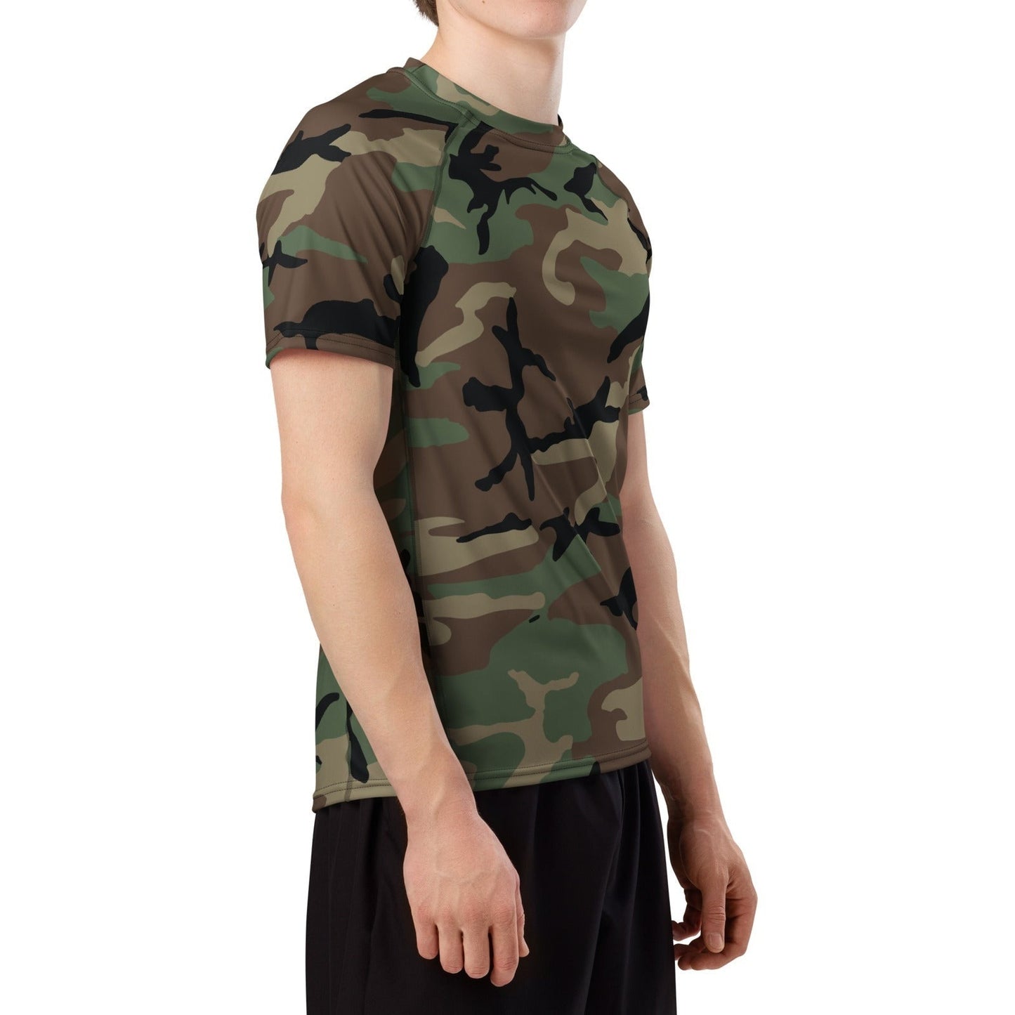 M81 Woodland Camo SS Rash Guard _ Concealing Coloration
