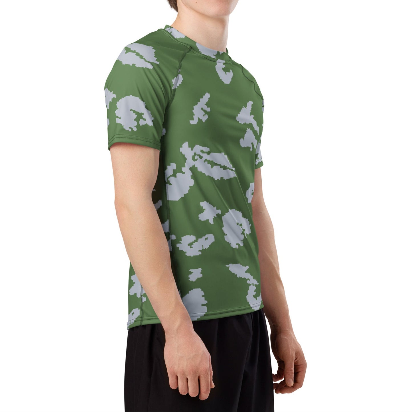 KLMK Camo SS Rash Guard _ Concealing Coloration