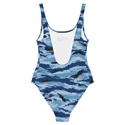 Kamysh Blue Camo One-Piece Swimsuit