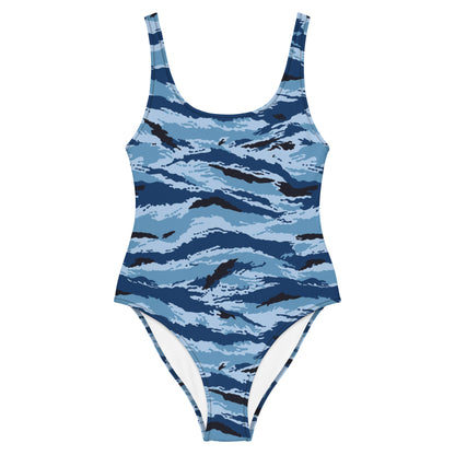 Kamysh Blue Camo One-Piece Swimsuit