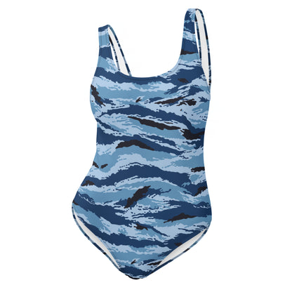 Kamysh Blue Camo One-Piece Swimsuit