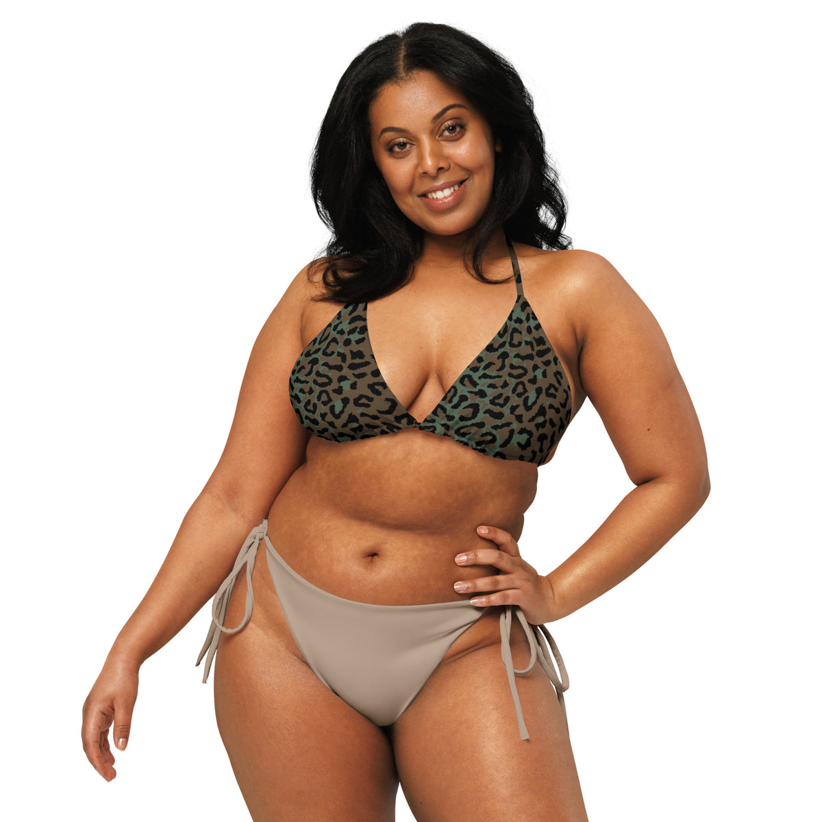 Leopard Spot Camo String Bikini Top