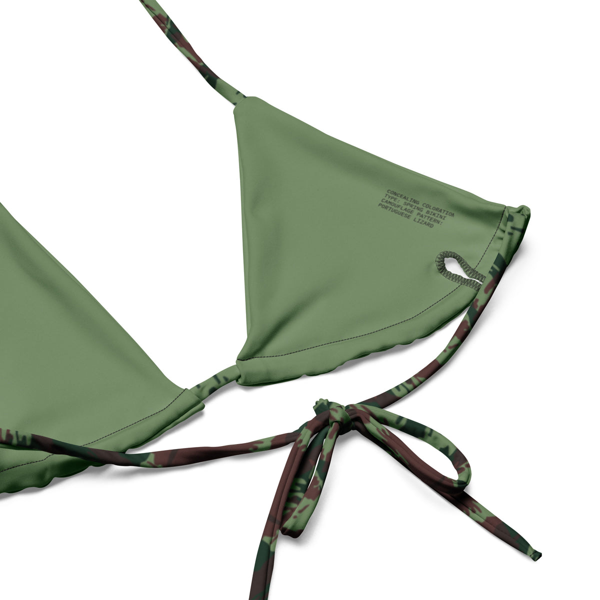 Portuguese Lizard Camo String Bikini Top