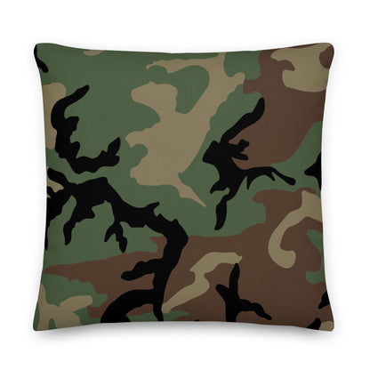 M81 Woodland Camo 22" Throw Pillow
