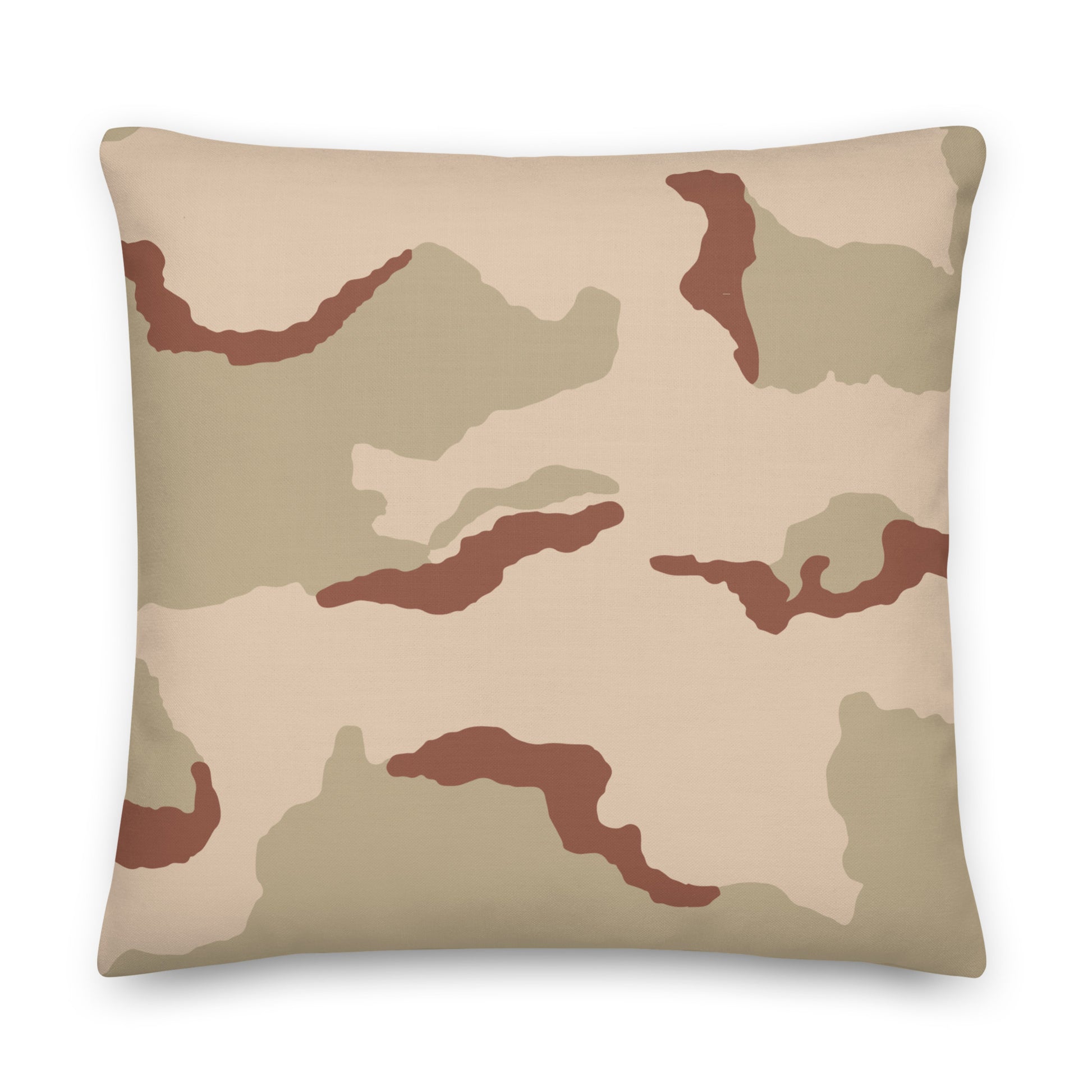 Three-Color Desert Camo 22" Throw Pillow - Concealing Coloration