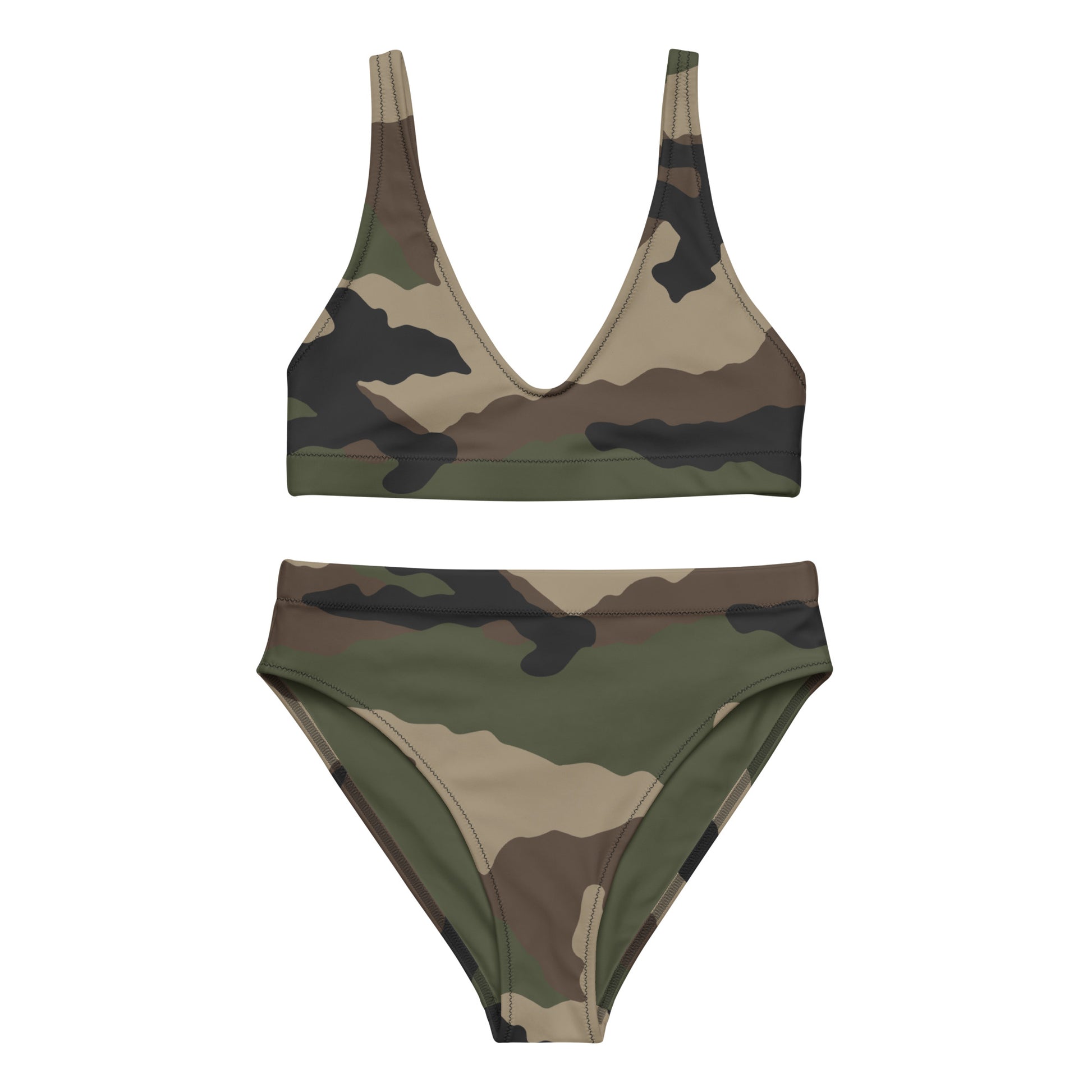 Centre-Europe Camo High-Waisted Bikini Set