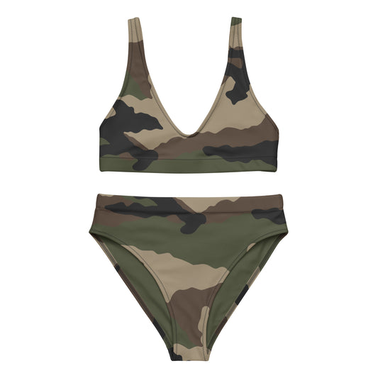 Centre-Europe Camo High-Waisted Bikini Set