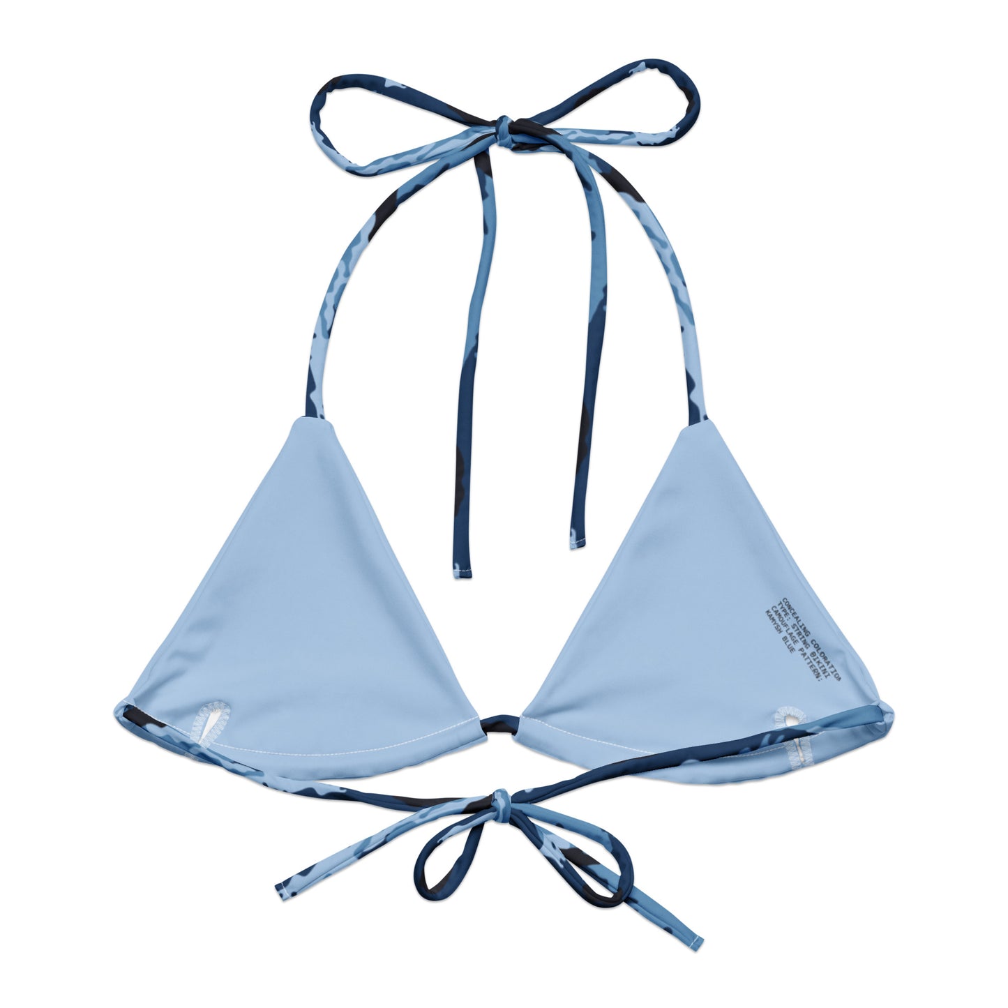 Kamysh Blue Camo String Bikini Top