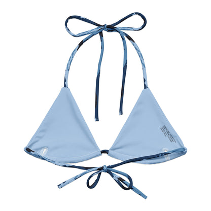 Kamysh Blue Camo String Bikini Top