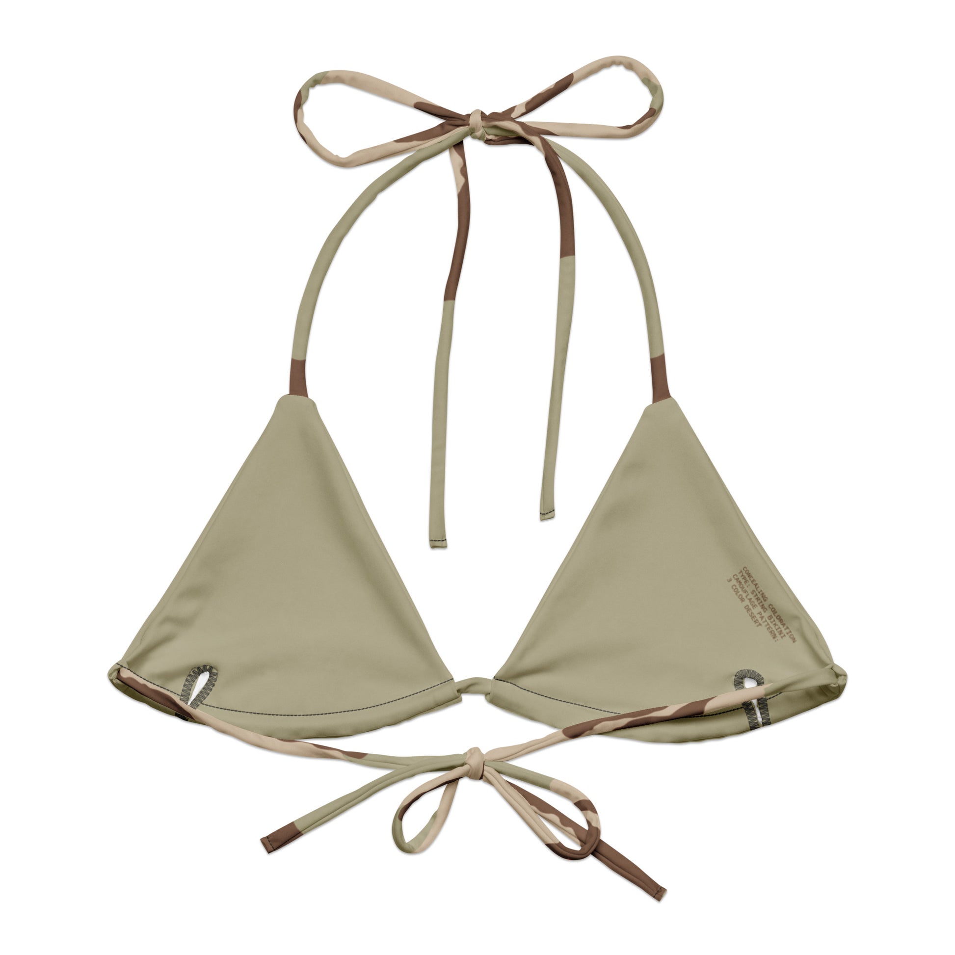 All-over print recycled string bikini top _ Concealing Coloration