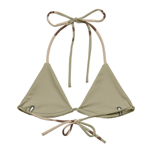 Three-Color Desert Camo String Bikini Top back flat lay [CC-MOCKUP:flat-back]