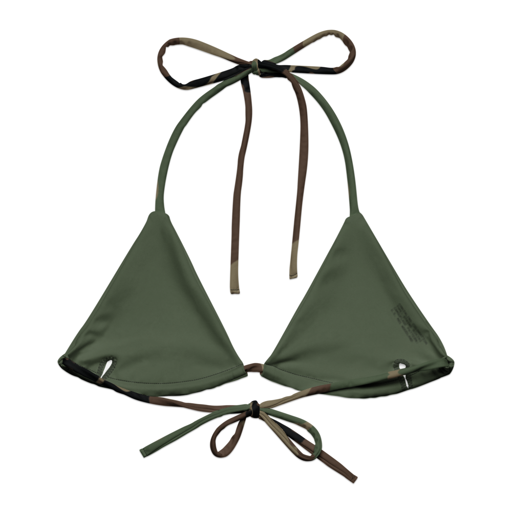 M81 Woodland Camo String Bikini Top back flat lay [CC-MOCKUP:flat-back]