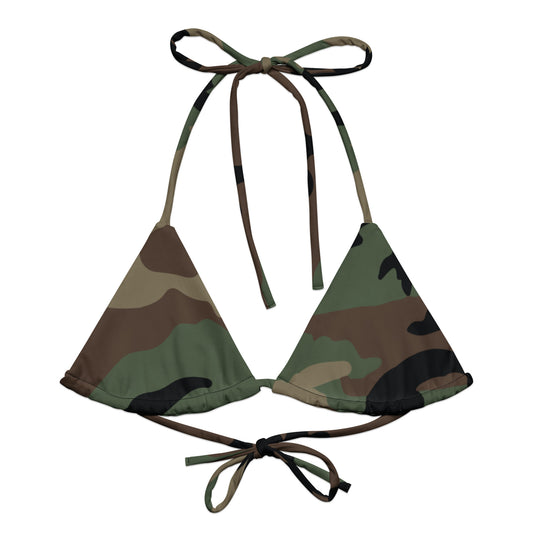 M81 Woodland Camo String Bikini Top _ Concealing Coloration