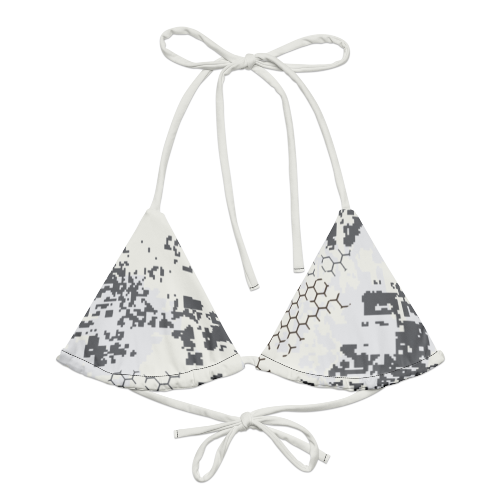 Blindtech Snow Camo String Bikini Top - front mockup