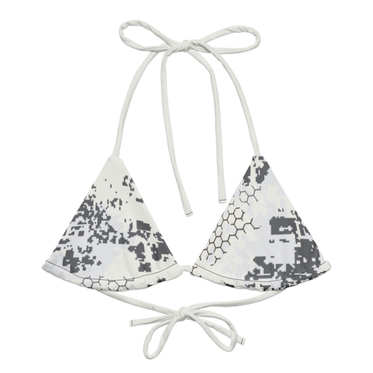 Blindtech Snow Camo String Bikini Top - front mockup