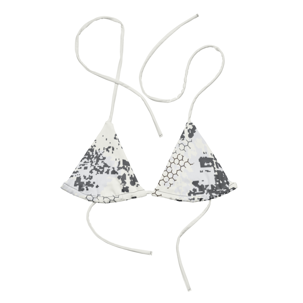 Blindtech Snow Camo String Bikini Top - front mockup