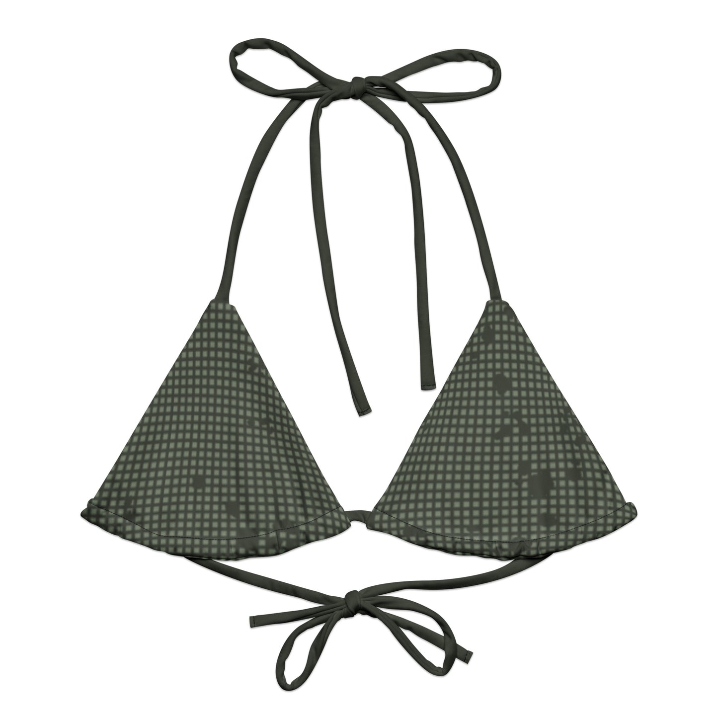 Desert Night Camo String Bikini Top - front flat