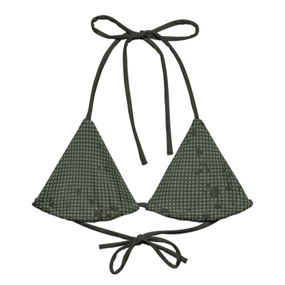 Desert Night Camo String Bikini Top - front flat